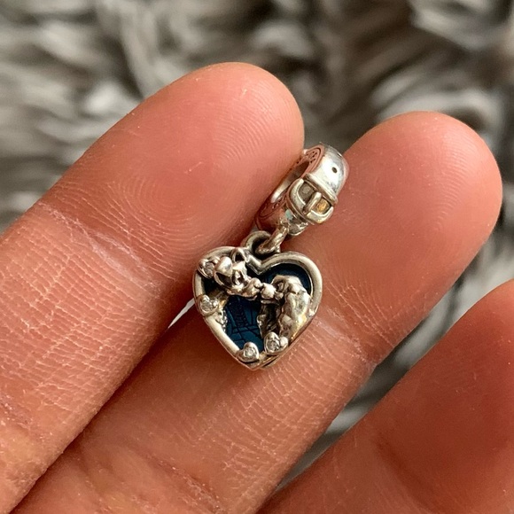 Authentic Pandora x Disney Lady and the Tramp Heart Dangle Charm Sterling Silver - Picture 8 of 15